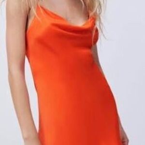 Orange silk ZARA dress